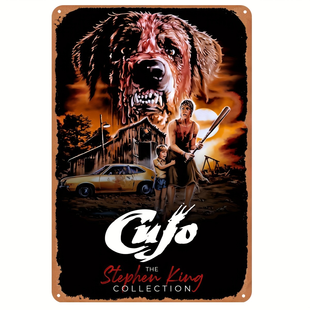 Vintage Collectible Posters - Cujo (1983) Vintage Metalen Tin Bord