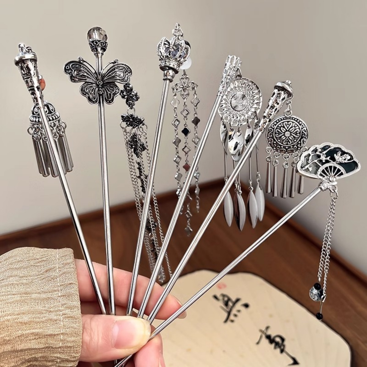 Vintage Jewelry Collection - Elegante dames haarspeld antiek zilver vlinder