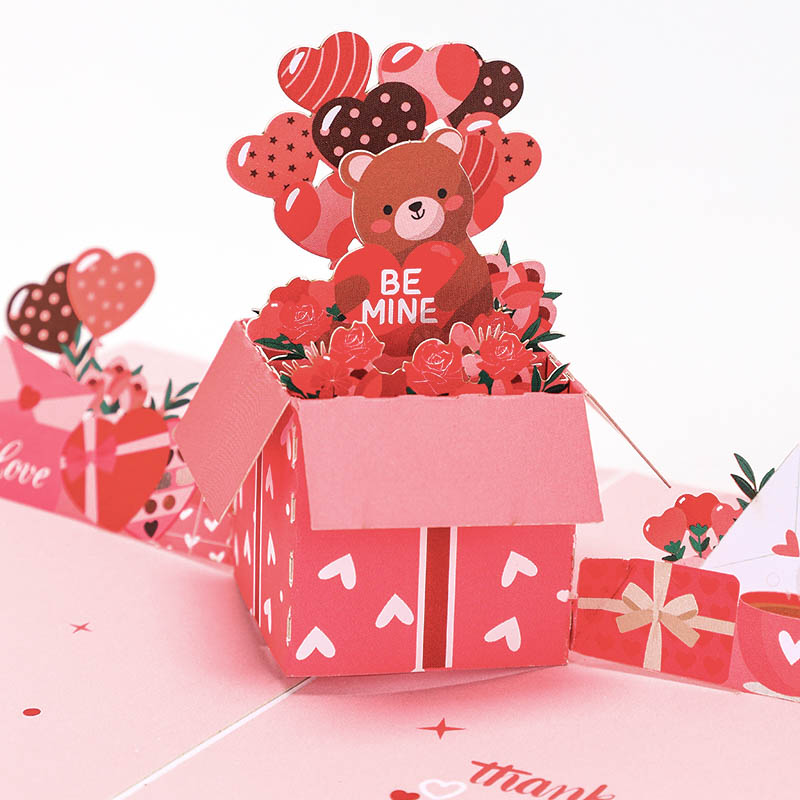 Vintage Collectible Bears - 3D Pop-Up Valentijnsdag Collectie: Hartvormige Beer