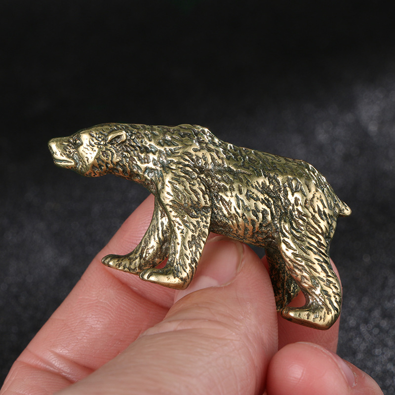 Vintage Collectible Bears - Vintage Chinees beeldje van massief messing,