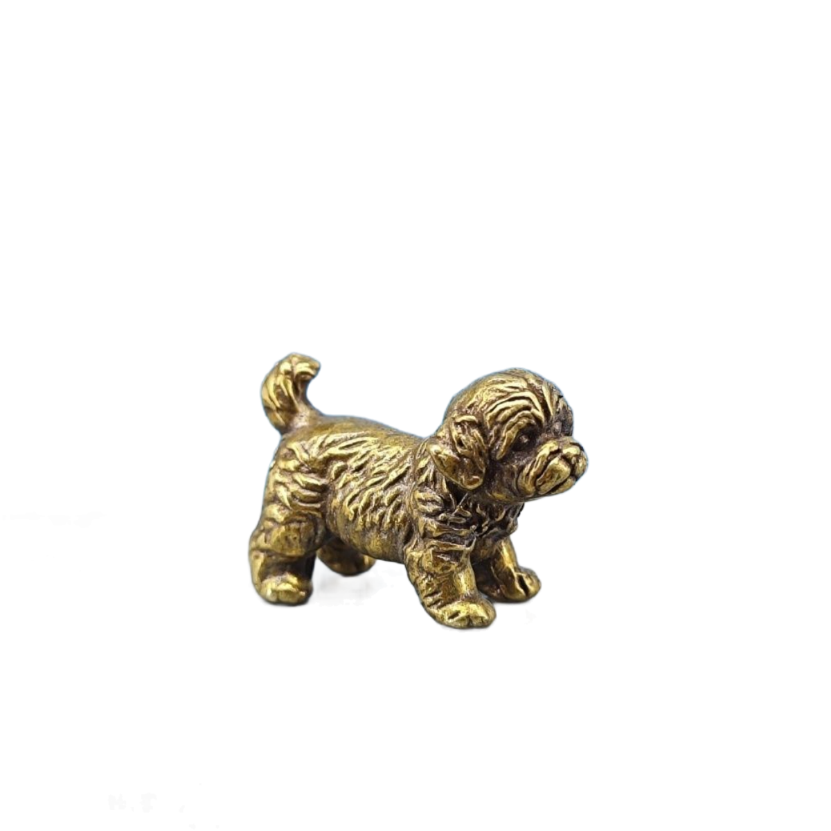 Vintage Collectible Bears - Miniatuur bronzen hondenbeeldje Franse Bulldog Teddybeer