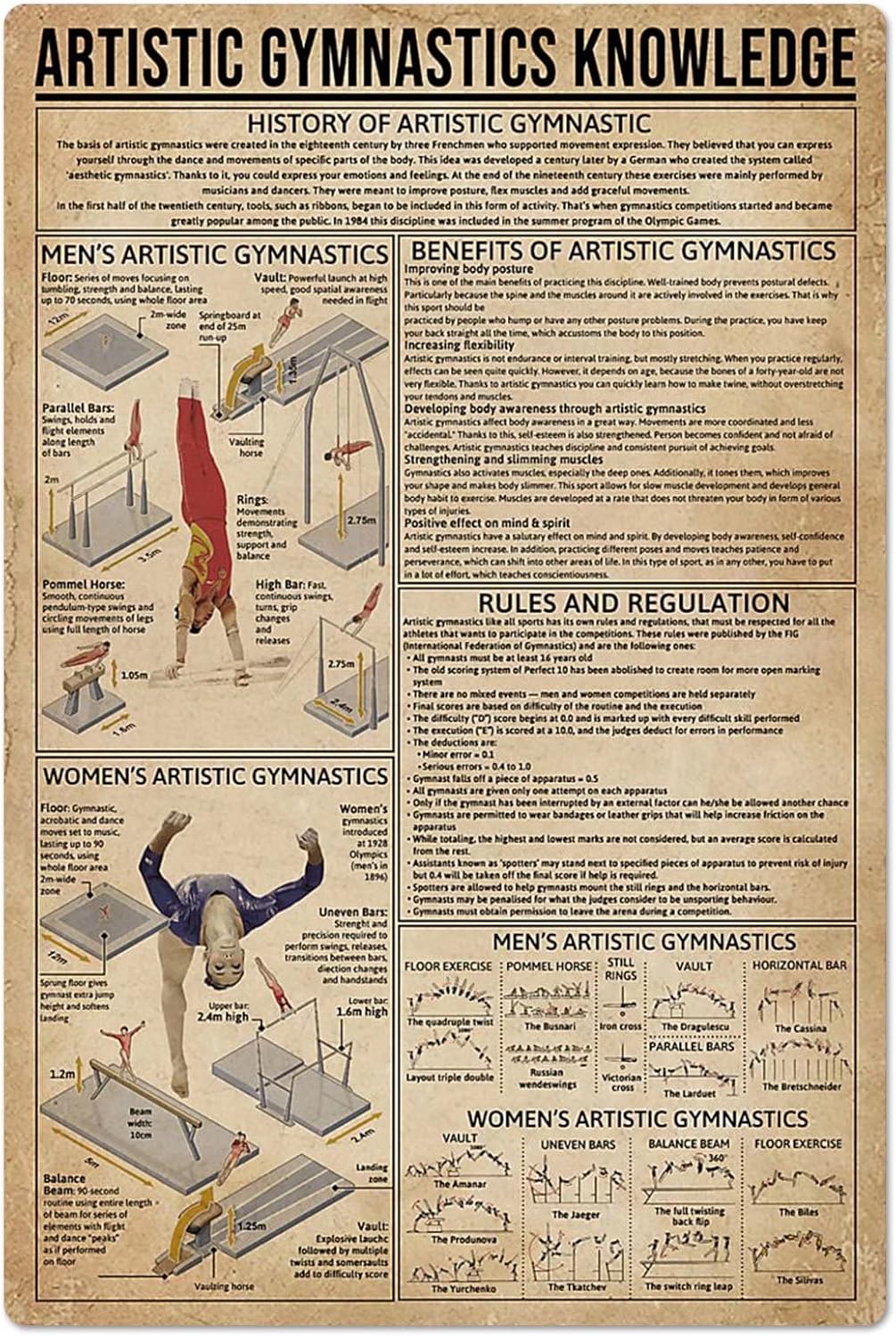 Kunstgymnastiek Kennis Metalen - Vintage Collectible Posters recensie en prijs