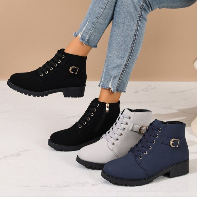 Dames enkellaarzen met ronde n - Vintage Zipper recensie en prijs