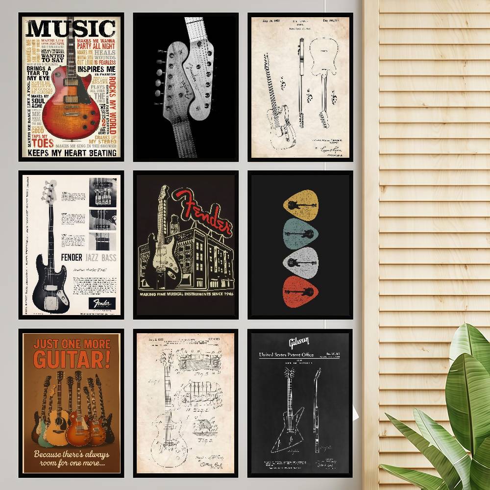 Gitaarcollectie zelfklevende k - Vintage Collectible Posters recensie en prijs